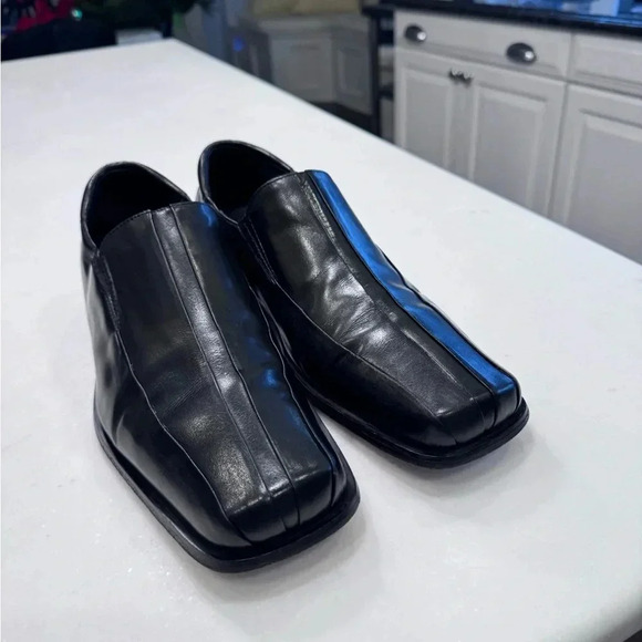 Giorgio Brutini Private Collection Black Leather Slip On Loafers 11 M ITALY - Picture 3 of 14